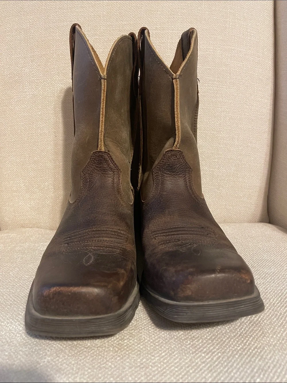 Ariat Brown Two-Tone Kids Western Pull-On Boots